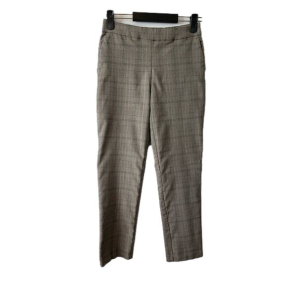 HILARY Radley Business Casual Retro Black Gray Plaid Pull On Ankle Pants Small - Picture 1 of 10
